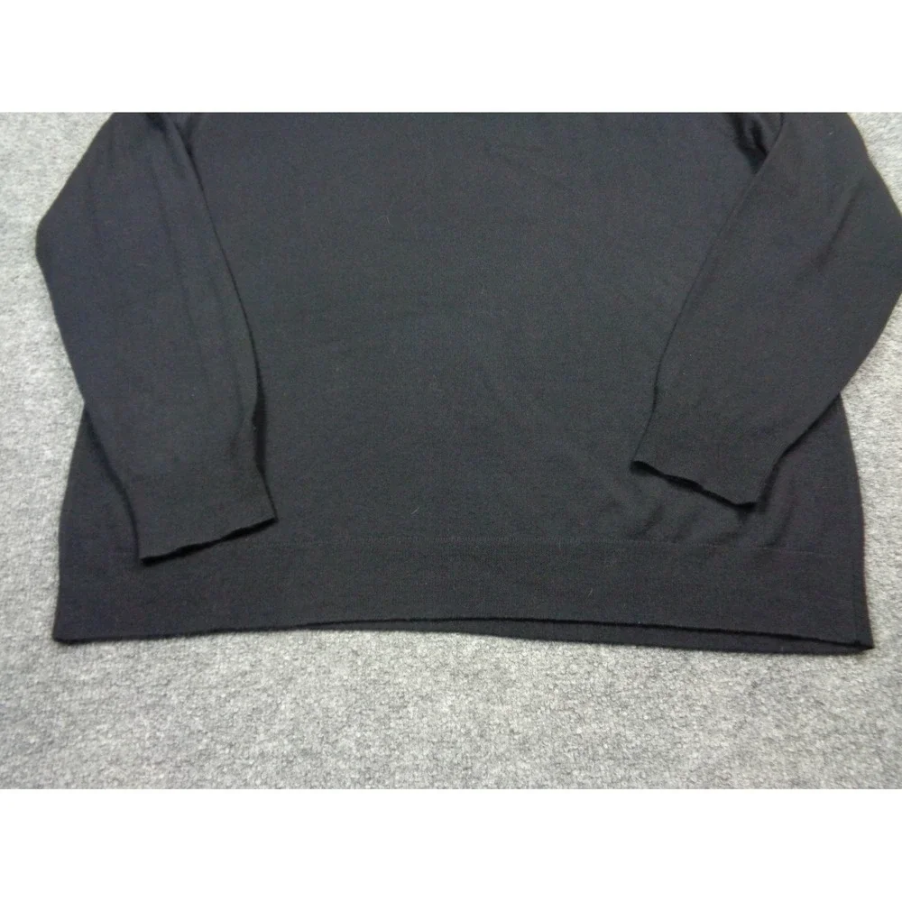 Banana Republic Sweater Mens 2XL Black 100% Merino Wool Crewneck Pullover